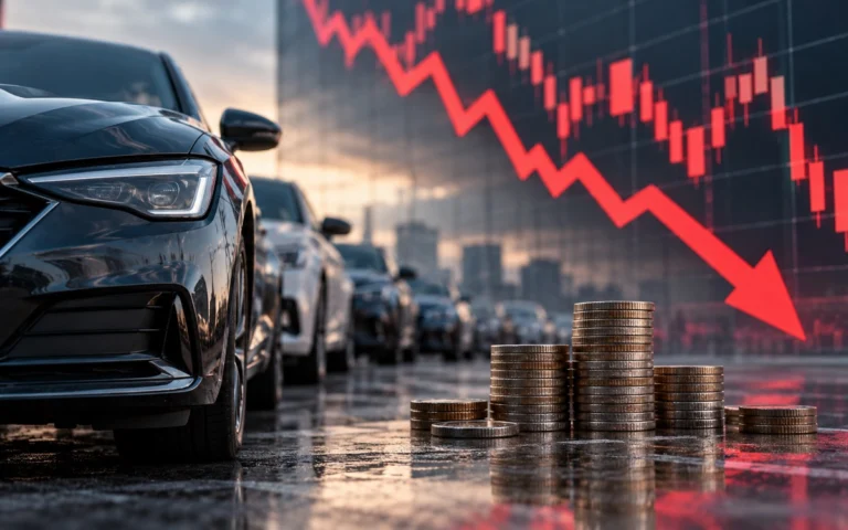 Immagine illustrativa: Le case automobilistiche crollano in borsa e gli investitori vendono le quote