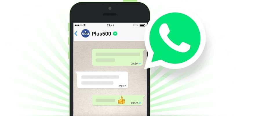 Plus500 segue i suoi clienti su Whatsapp