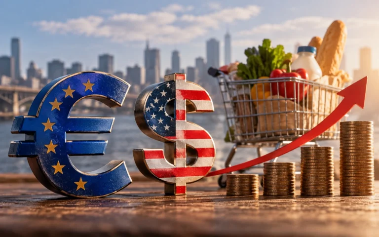 Euro, dollaro e prezzi al consumo, immagine illustrativa