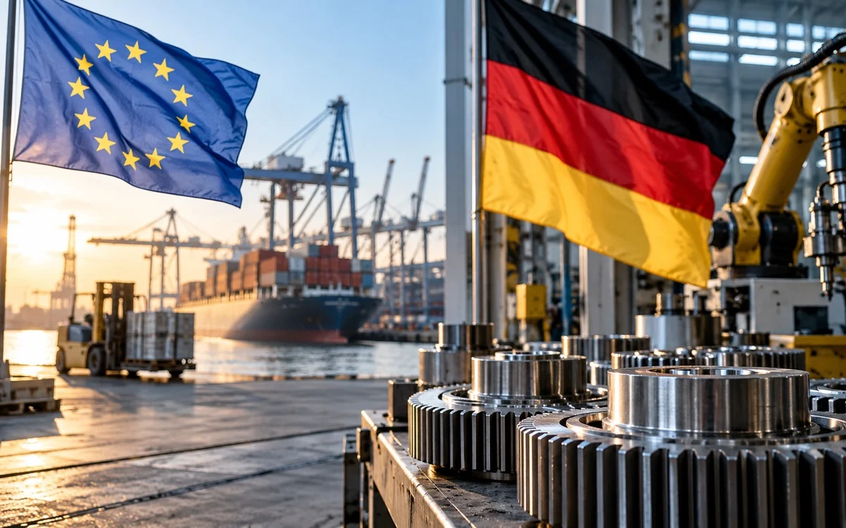 Produzione industriale tedesca e commercio europeo, immagine illustrativa