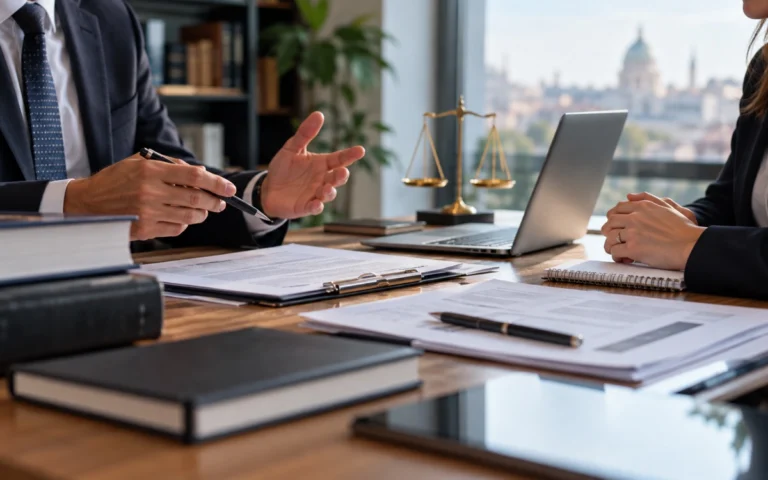 Professionisti esaminano documenti di un intermediario finanziario