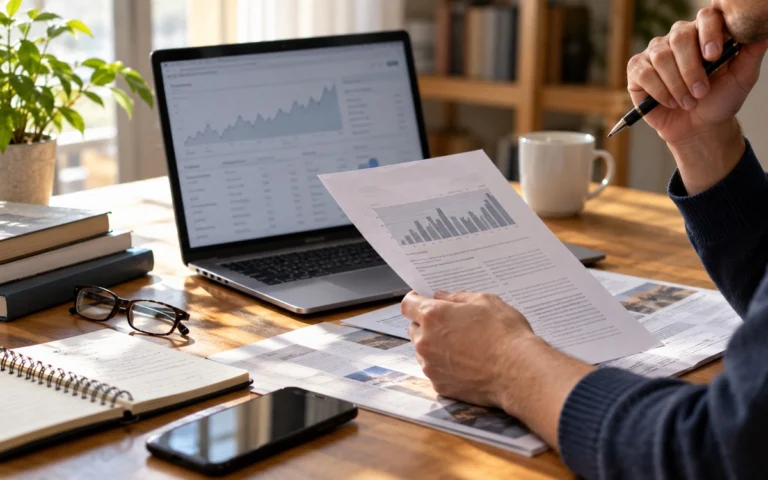 Persona esamina documenti e grafici finanziari
