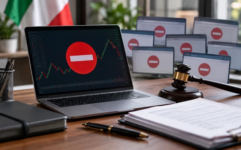 Simboli di blocco su piattaforme di trading illustrative