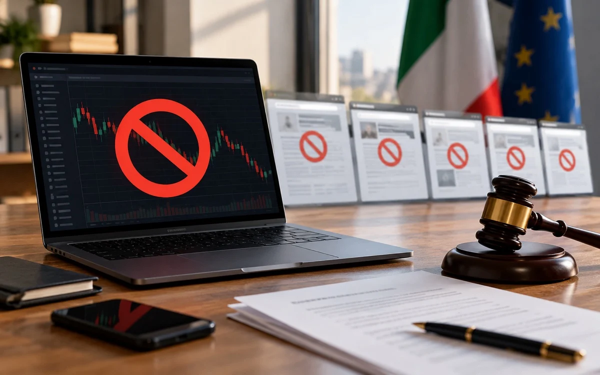 Piattaforma finanziaria illustrativa con simbolo di blocco