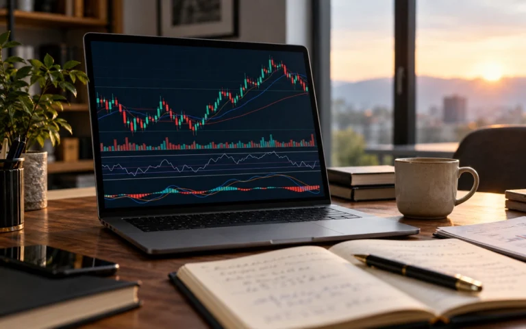 Grafico di analisi tecnica illustrativo su un computer