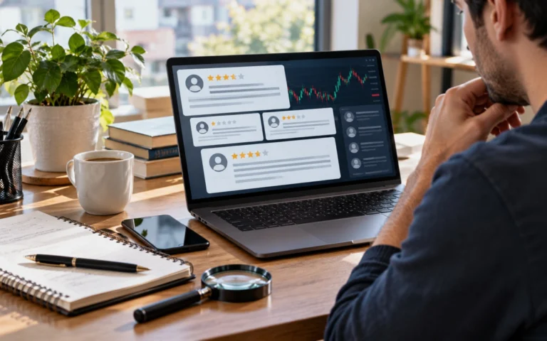 Persona confronta recensioni e opinioni sul trading online