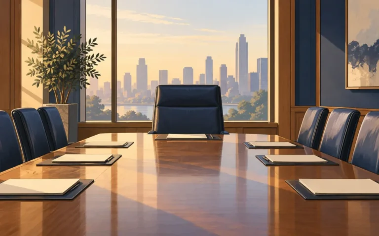 Illustrazione di una sala del consiglio per la successione alla presidenza di Berkshire Hathaway