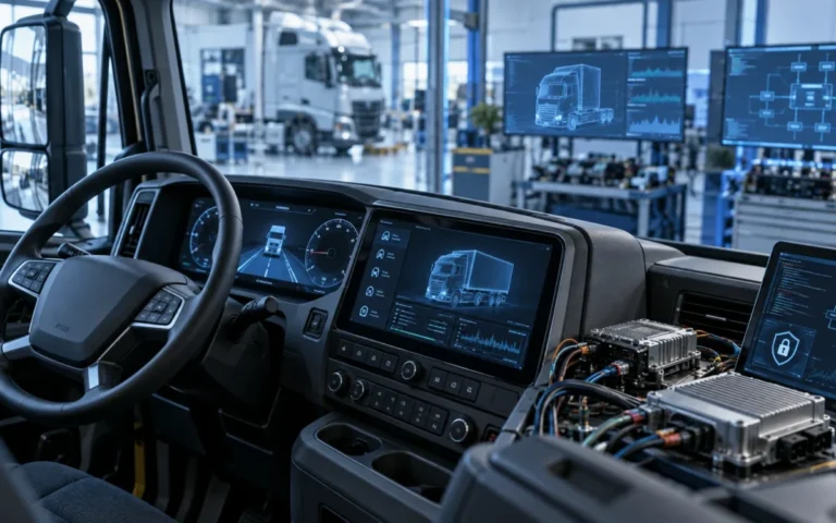 Postazione di sviluppo del software embedded all'interno di un veicolo commerciale