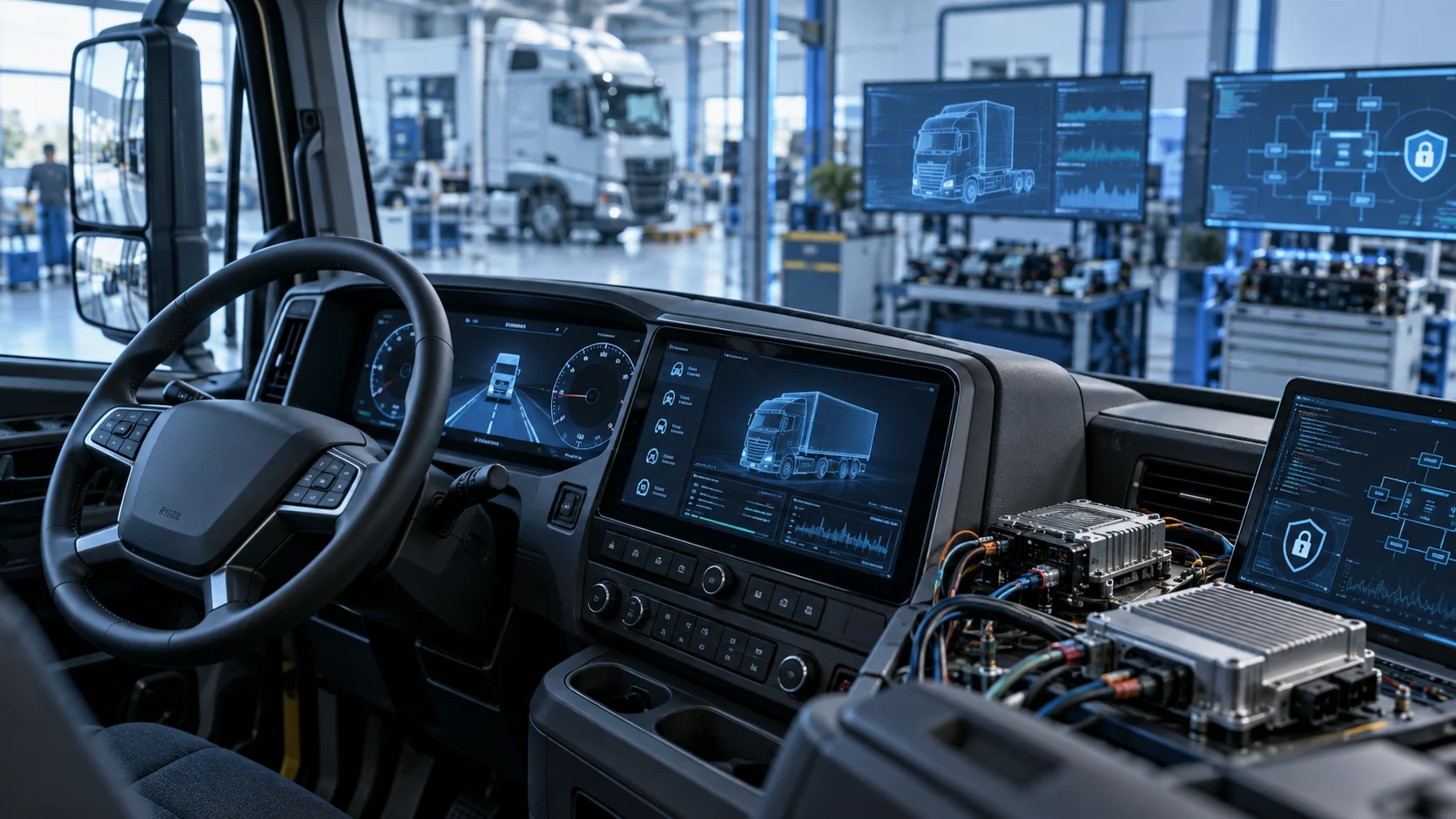 Postazione di sviluppo del software embedded all'interno di un veicolo commerciale