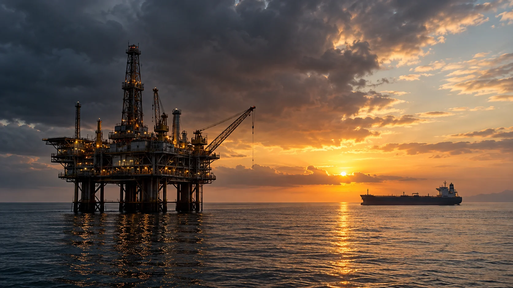 Piattaforma petrolifera al largo mentre il Brent risente delle tensioni diplomatiche