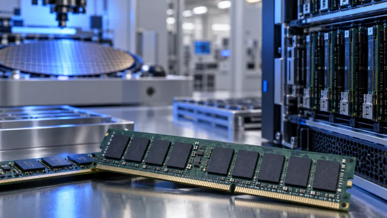 Moduli di memoria e componenti per server in un ambiente di test, immagine illustrativa dei risultati Micron.