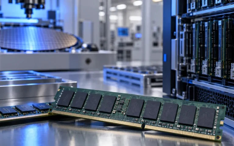 Moduli di memoria e componenti per server in un ambiente di test, immagine illustrativa dei risultati Micron.