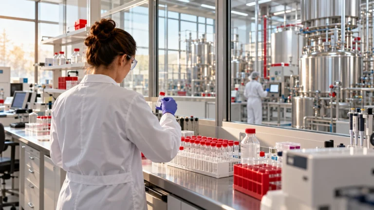 Ricerca oncologica e impianti farmaceutici, rappresentazione delle attività di sviluppo e produzione di Lilly.