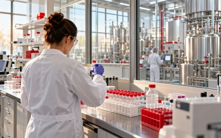 Ricerca oncologica e impianti farmaceutici, rappresentazione delle attività di sviluppo e produzione di Lilly.