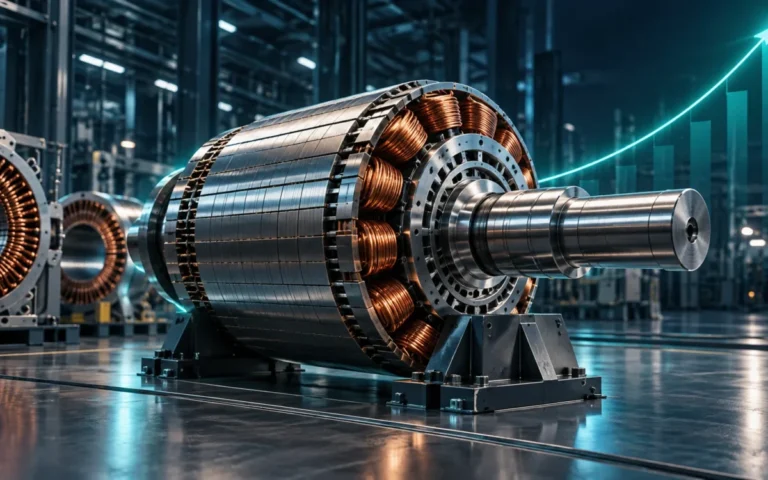 Illustrazione originale di un rotore industriale con una traiettoria di crescita, per le nuove stime VINCORION.